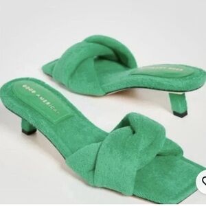 Good American Women’s Size 9 US Mules GA353T-X Green Sandals New